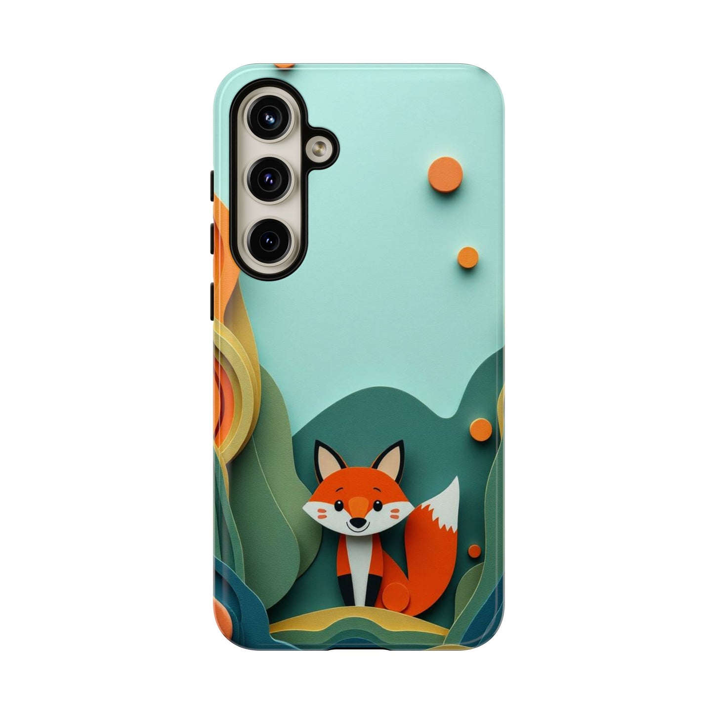 Samsung Galaxy S24 Plus / Glossy Phone Case - Papier-mâché Fox Design Phone Case