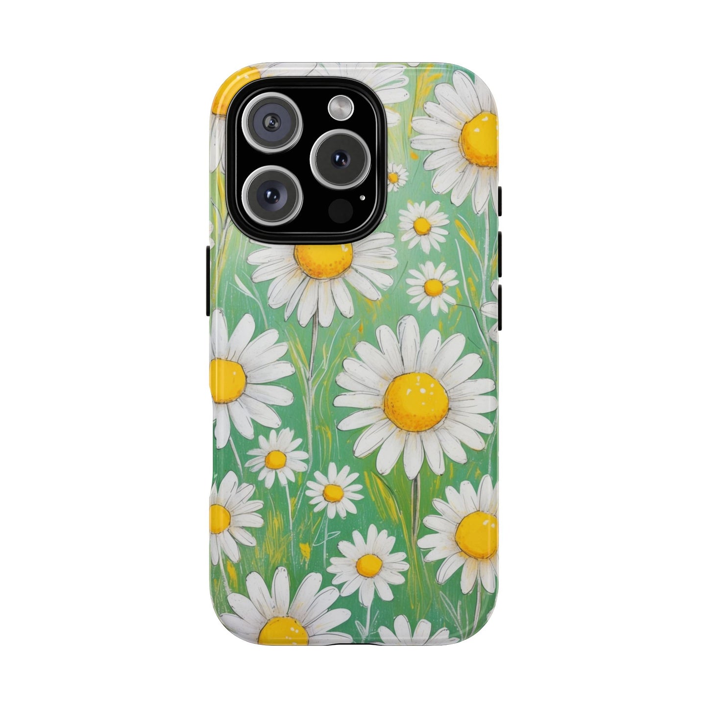 iPhone 16 Pro / Glossy Phone Case - Daisies Floral Pattern 4 Phone Case