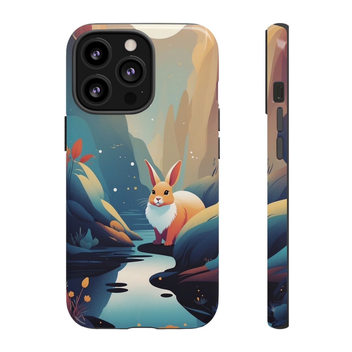 Stylised Rabbit Design Phone Case - Multicolor Phone Case - iPhone 13 Pro / Glossy