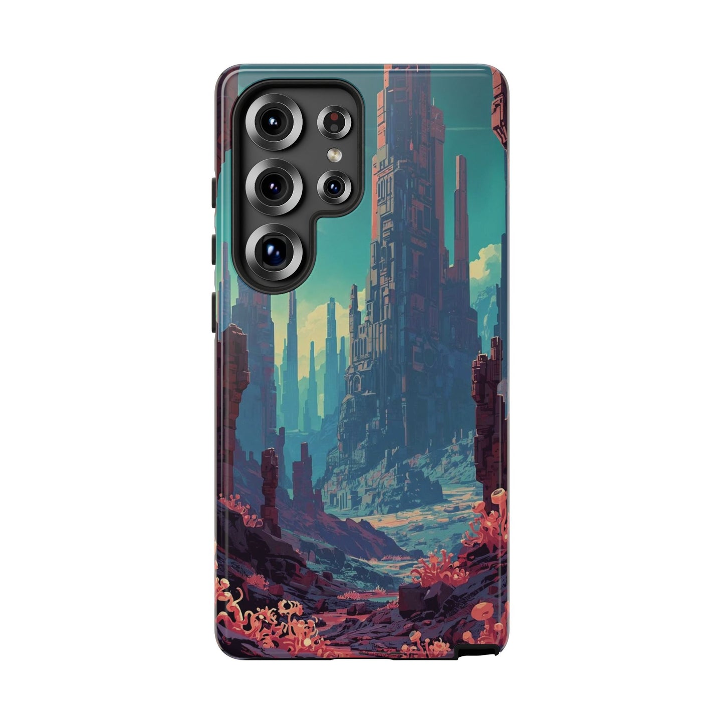Alien Monolith Valley Sci-fi Phone Case - Pink Phone Case - Samsung Galaxy S25 Ultra / Glossy