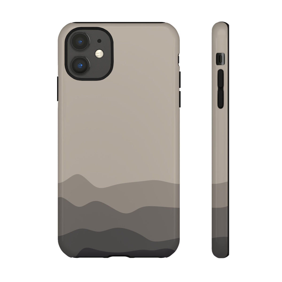Beige Abstract Waves Protective Phone Case - Beige Phone Case - iPhone 11 / Glossy