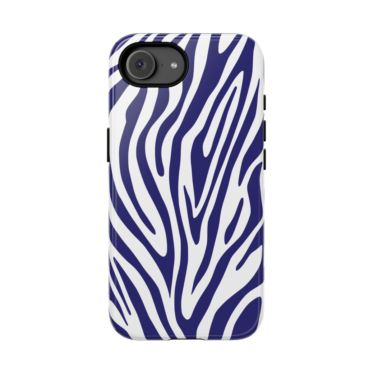 Graphic Blue Tiger Print Phone Case - Blue Phone Case - iPhone 17e / Glossy