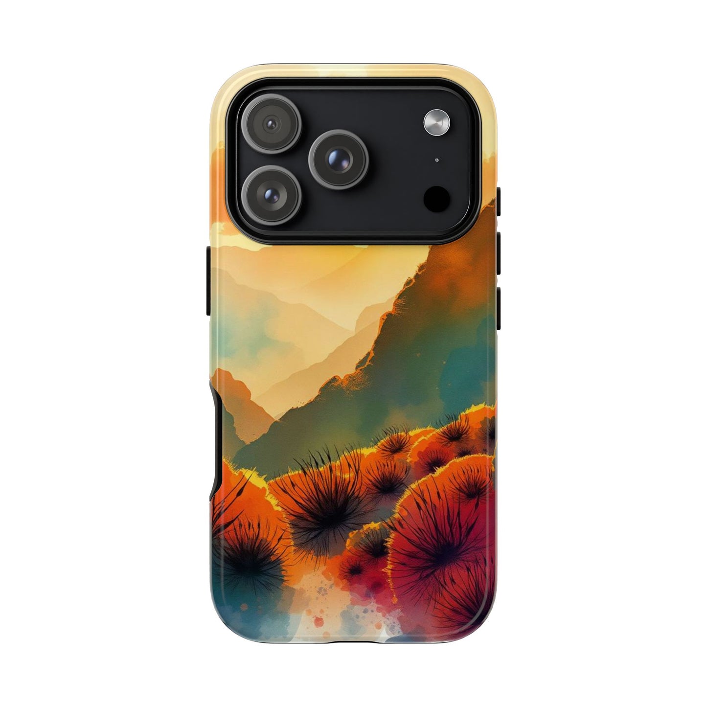 iPhone 17 Pro / Glossy Phone Case - Ideallic Watercolour Sunset Design Phone Case