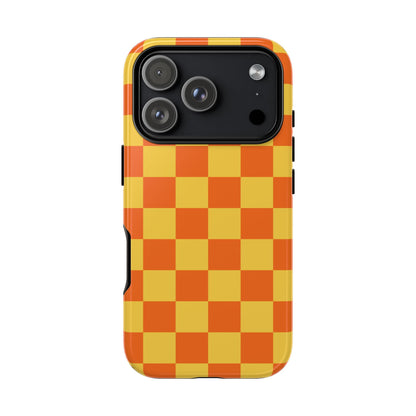 Trendy Orange & Yellow Checked Pattern Phone Case - Orange Phone Case - iPhone 17 Pro / Glossy