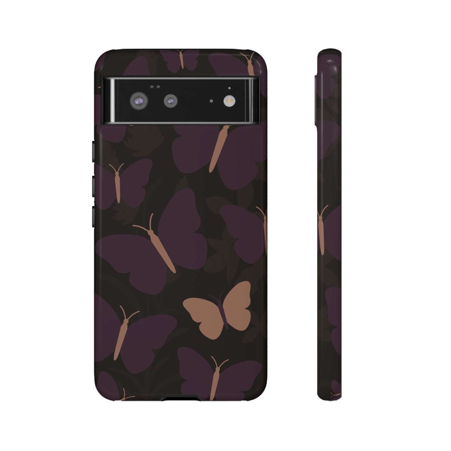 Google Pixel 6 / Glossy Phone Case - Minimalist Purple Butterfly Pattern Phone Case