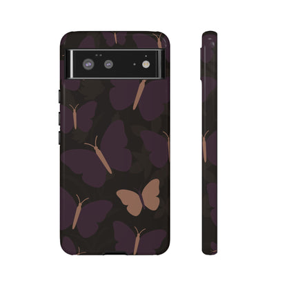 Google Pixel 6 / Glossy Phone Case - Minimalist Purple Butterfly Pattern Phone Case