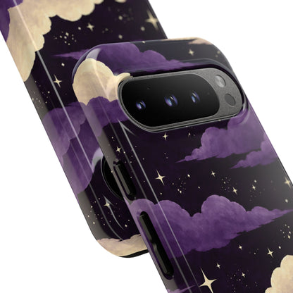Illustrated Purple Clouds & Stars Phone Case