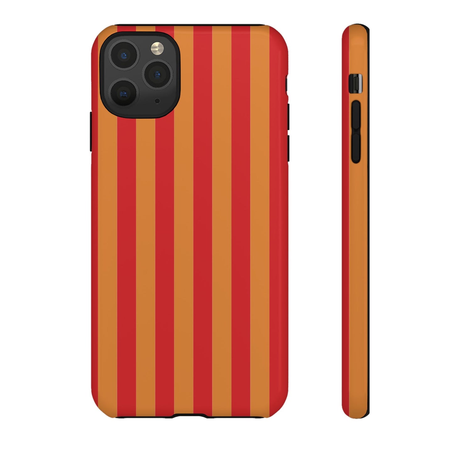 iPhone 11 Pro Max / Glossy Phone Case - ’Orange & Red Stripe Pattern’ Phone Case