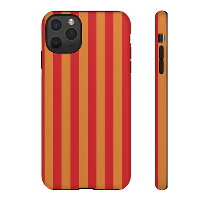 iPhone 11 Pro Max / Glossy Phone Case - ’Orange & Red Stripe Pattern’ Phone Case