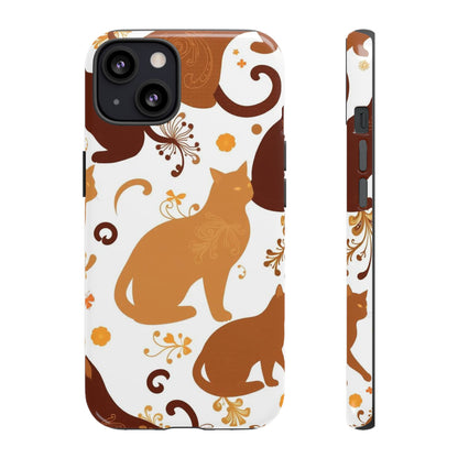 iPhone 13 / Glossy Phone Case - Abstract Cat Pattern Phone Case