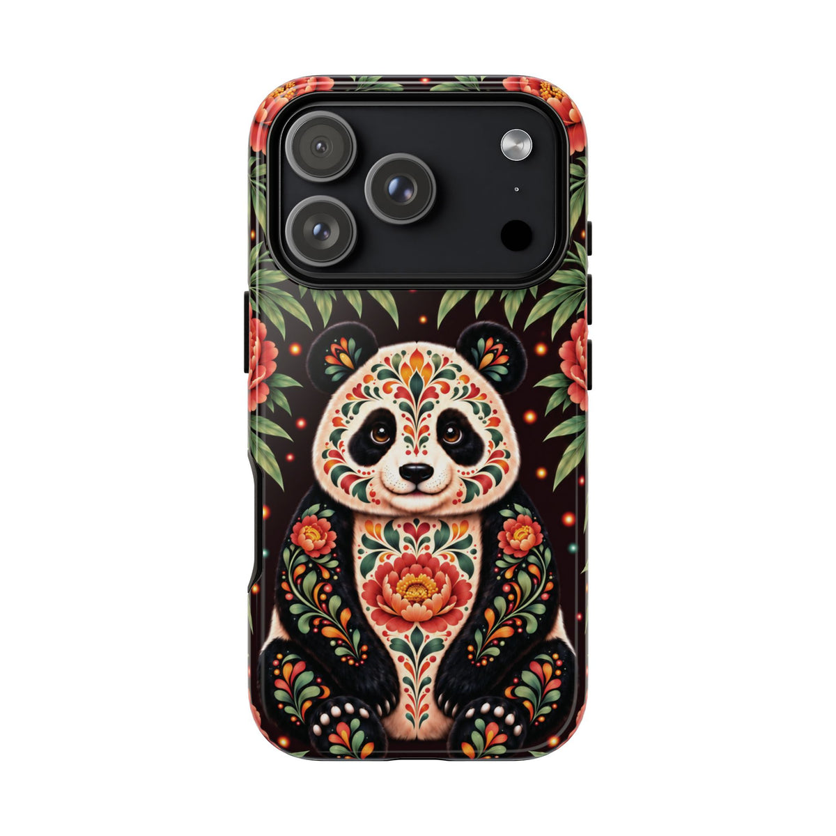 Cute Terracotta and Teal Calavera Panda Phone Case - Multicolor Phone Case - iPhone 18 Pro / Glossy