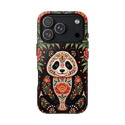 Cute Terracotta and Teal Calavera Panda Phone Case - Multicolor Phone Case - iPhone 18 Pro / Glossy