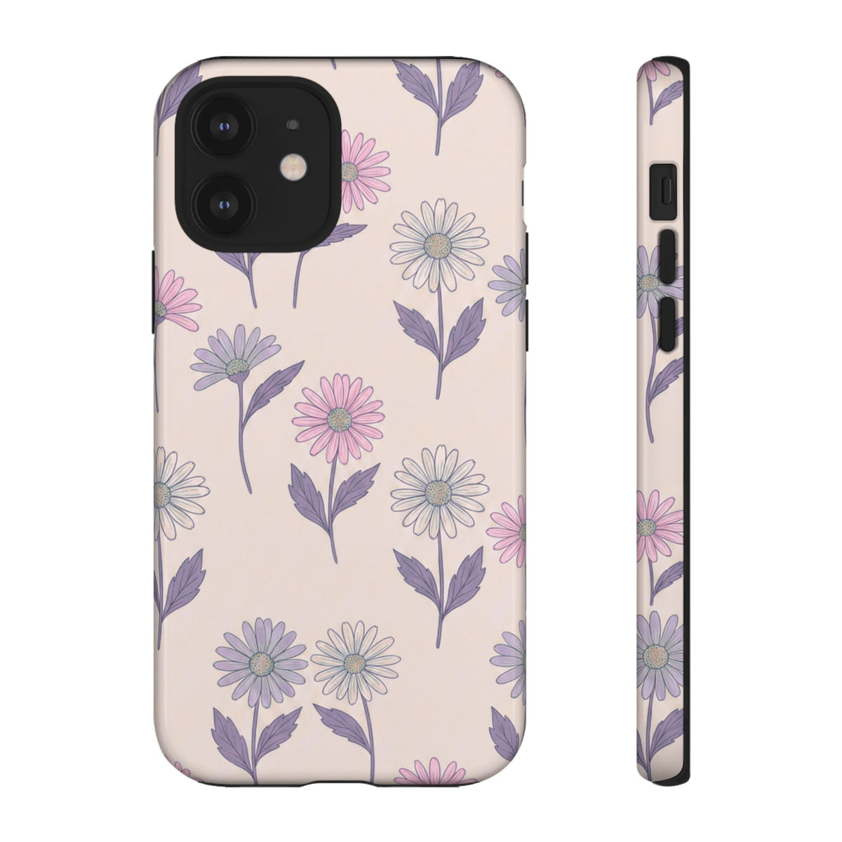 Pretty Pink & Purple Daisy Pattern Phone Case