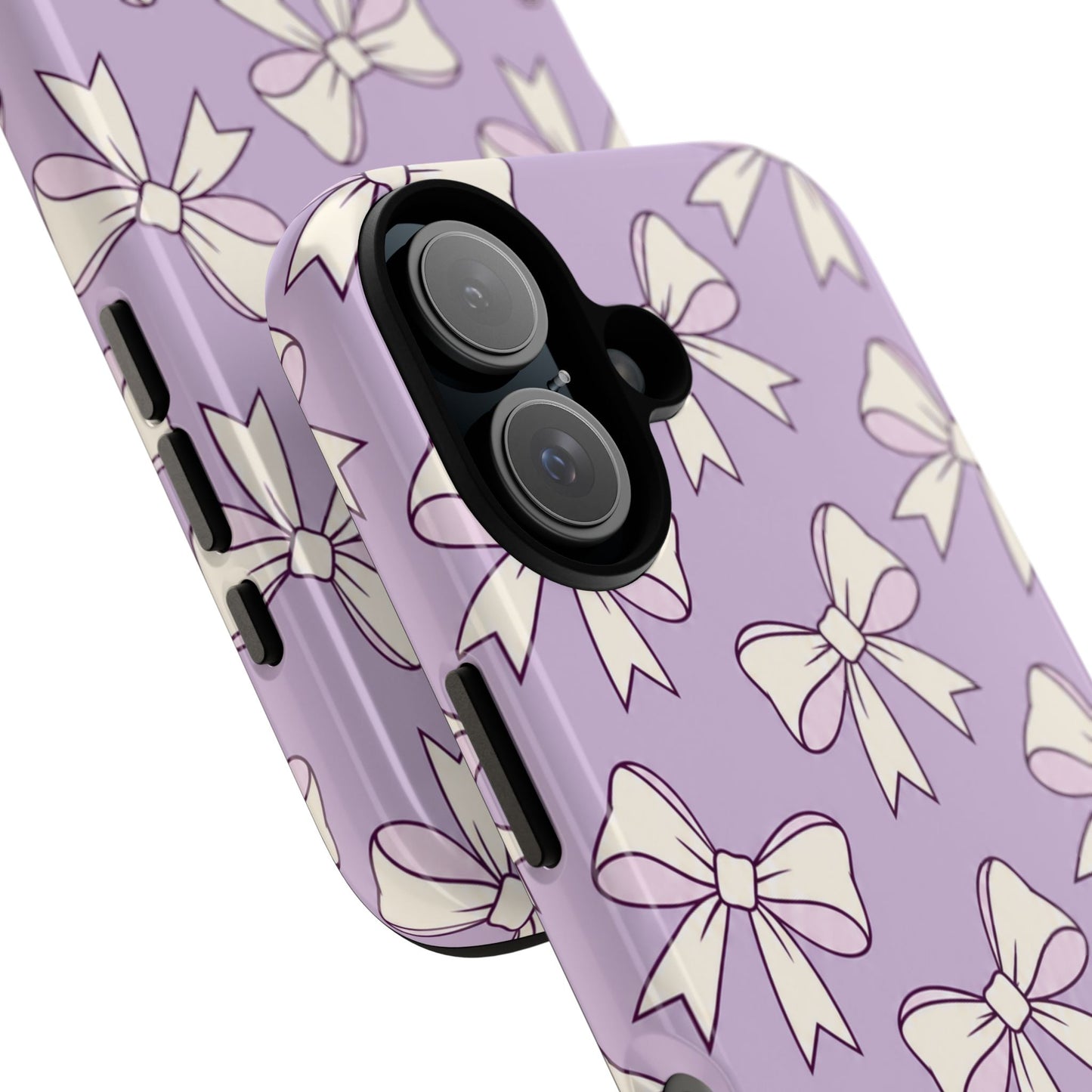 Chic Lilac Bow Pattern Phone Case