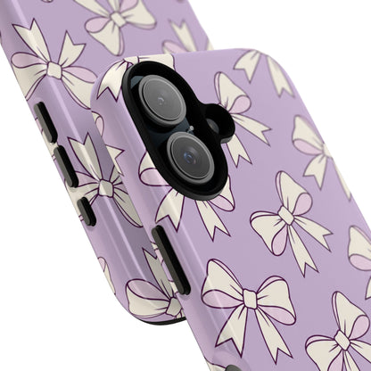 Chic Lilac Bow Pattern Phone Case