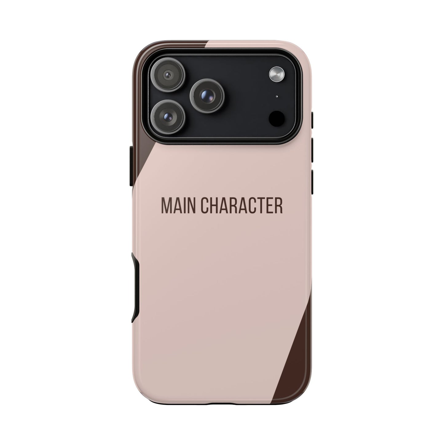 iPhone 17 Pro Max / Glossy Phone Case - Sassy Statement Case ’Main Character’ in Pink & Brown
