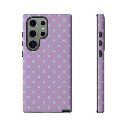 Samsung Galaxy S23 Ultra / Glossy Phone Case - Trendy Lilac & Ice Blue Dot Pattern Phone Case