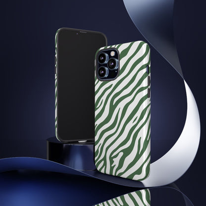 Stylish Sage Zebra Print Phone Case