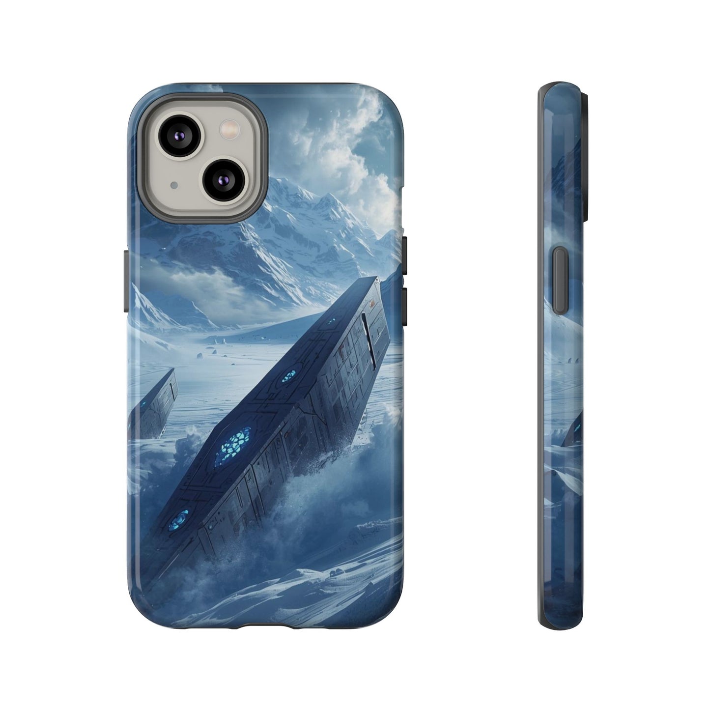 iPhone 14 / Glossy Phone Case - Frozen Alien Wreckage Sci-fi Phone Case