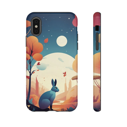 Stylised Blue Hare Design Phone Case - Multicolor Phone Case - iPhone XS / Glossy