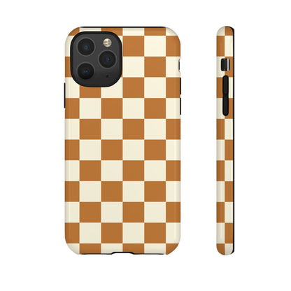 Orange & White Checked Pattern Phone Case - Orange Phone Case - iPhone 11 Pro / Glossy