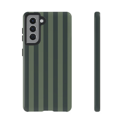 Samsung Galaxy S21 / Glossy Phone Case - ’Dark Green Stripe Pattern’ Phone Case