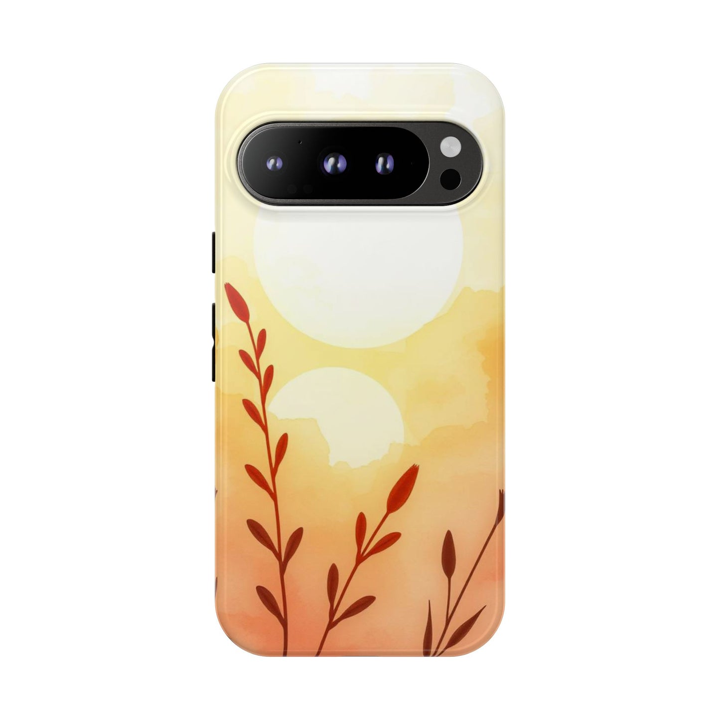 Google Pixel 9 Pro / Glossy Phone Case - Watercolour Wildflower & Sun Design Phone Case
