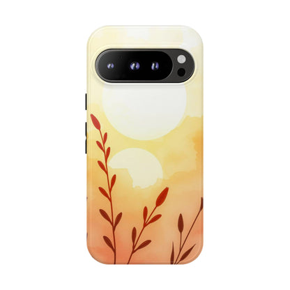 Google Pixel 9 Pro / Glossy Phone Case - Watercolour Wildflower & Sun Design Phone Case