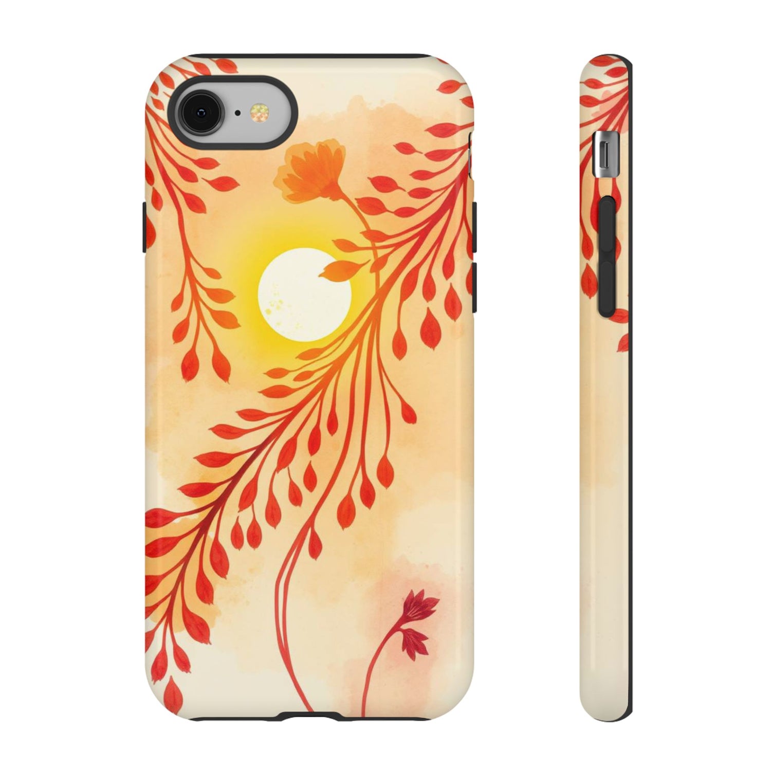 iPhone 8 / Glossy Phone Case - Boho Chic Watercolour Sunset Design Phone Case