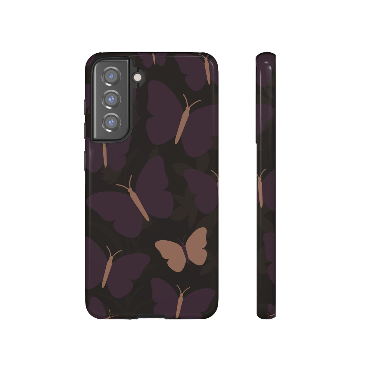 Minimalist Purple Butterfly Pattern Phone Case - Purple Phone Case - Samsung Galaxy S21 FE / Glossy