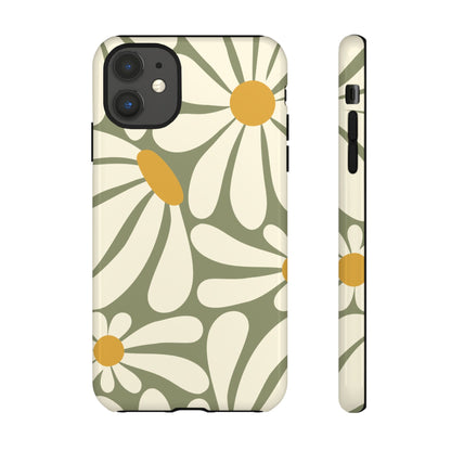 Retro Green Daisy Pattern #1 Phone Case - Green Phone Case - iPhone 11 / Glossy
