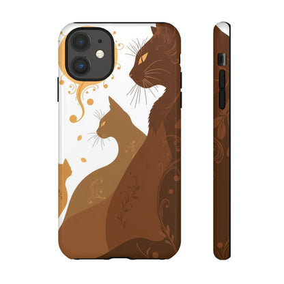 iPhone 11 / Glossy Phone Case - Abstract Cat Pattern Design Phone Case