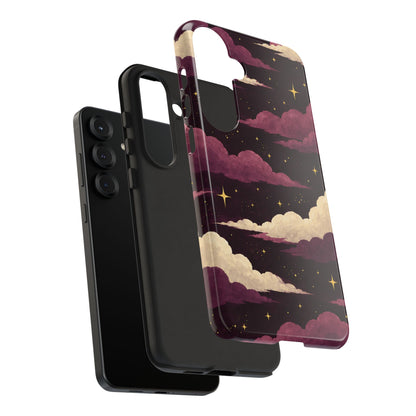 Illustrated Plum Clouds & Stars Phone Case
