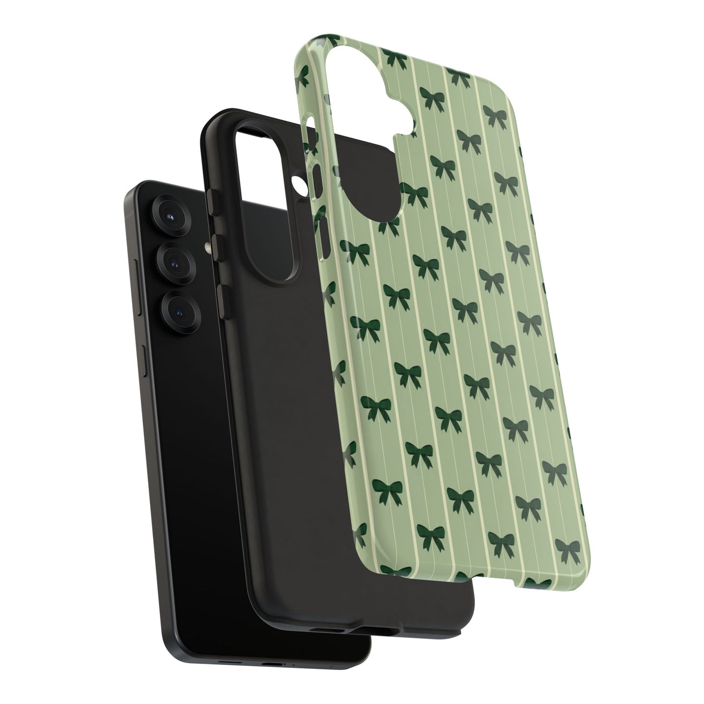 Retro Forest Green Bow Pattern Phone Case