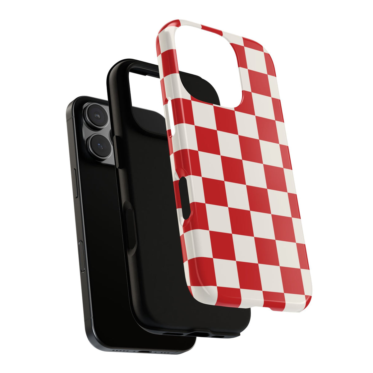 Red Checked Pattern Phone Case - Red Phone Case