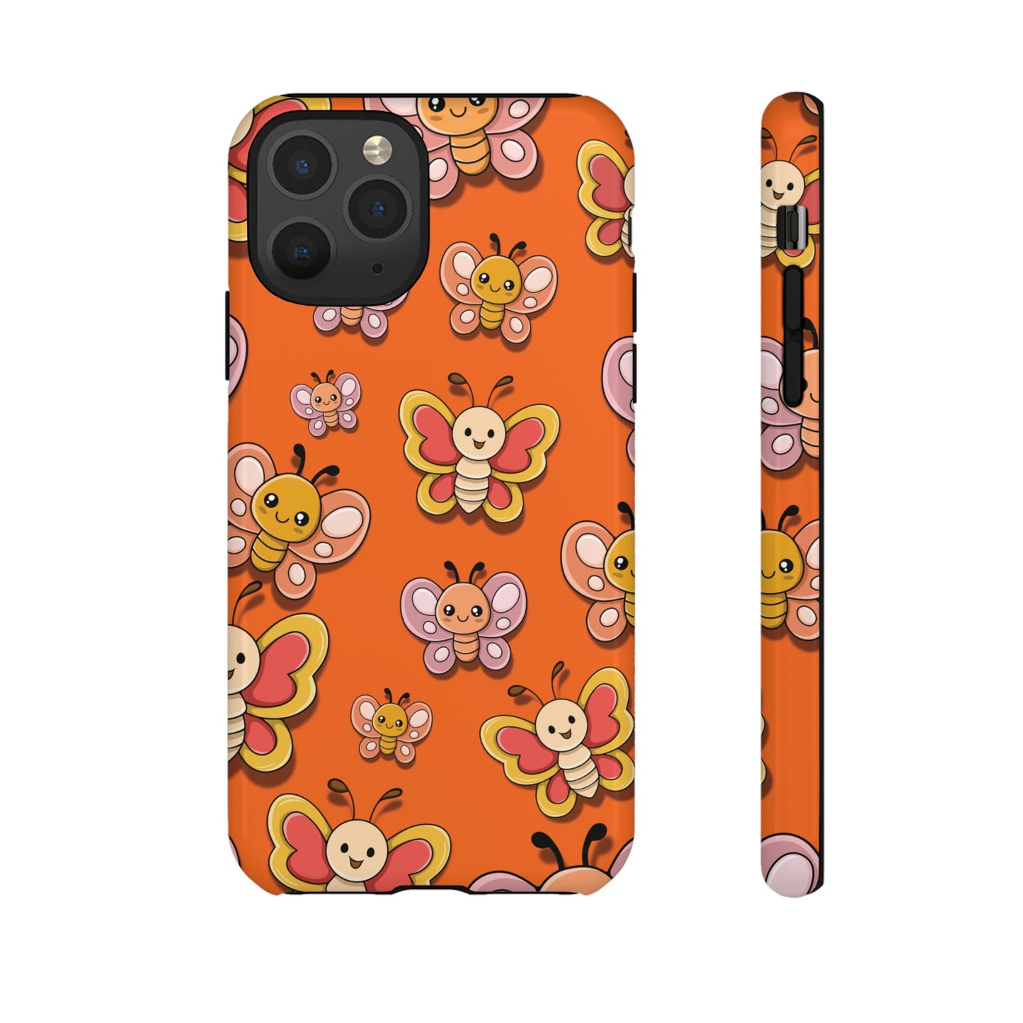 iPhone 11 Pro / Glossy Phone Case - Orange Butterfly Sticker Design Phone Case