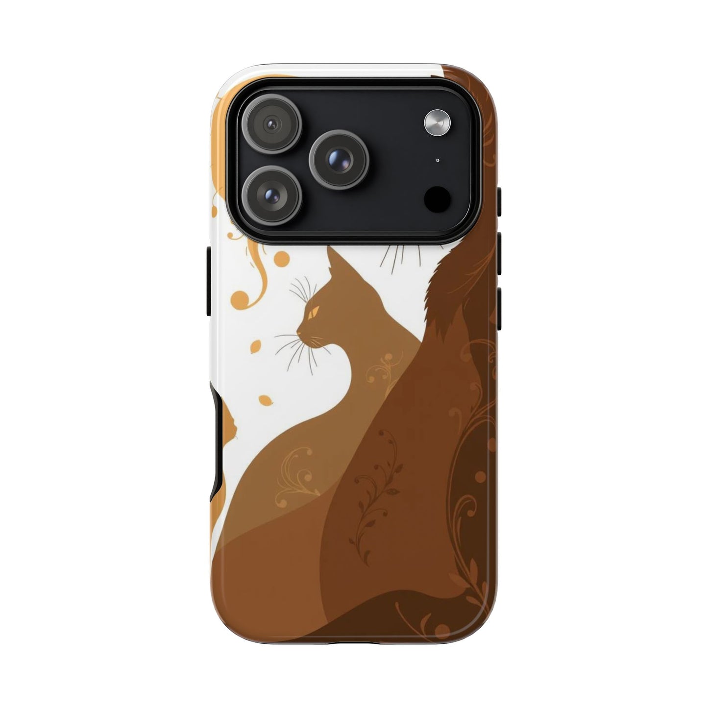 iPhone 17 Pro / Glossy Phone Case - Abstract Cat Pattern Design Phone Case