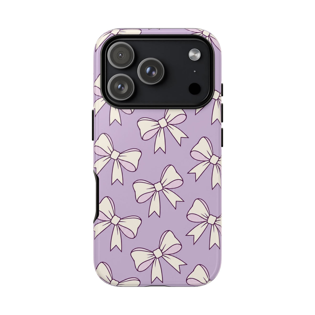 Chic Lilac Bow Pattern Phone Case