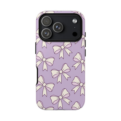 Chic Lilac Bow Pattern Phone Case