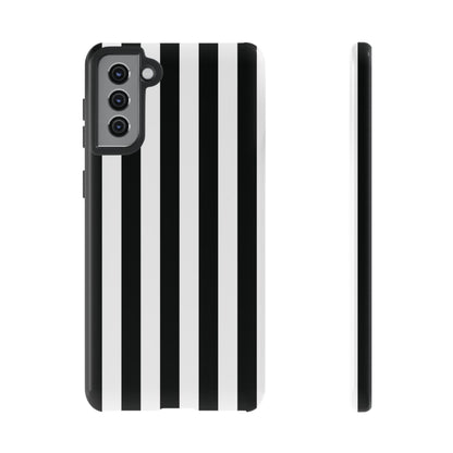 Samsung Galaxy S21 Plus / Glossy Phone Case - Simple Black & White Stripe Pattern Phone Case