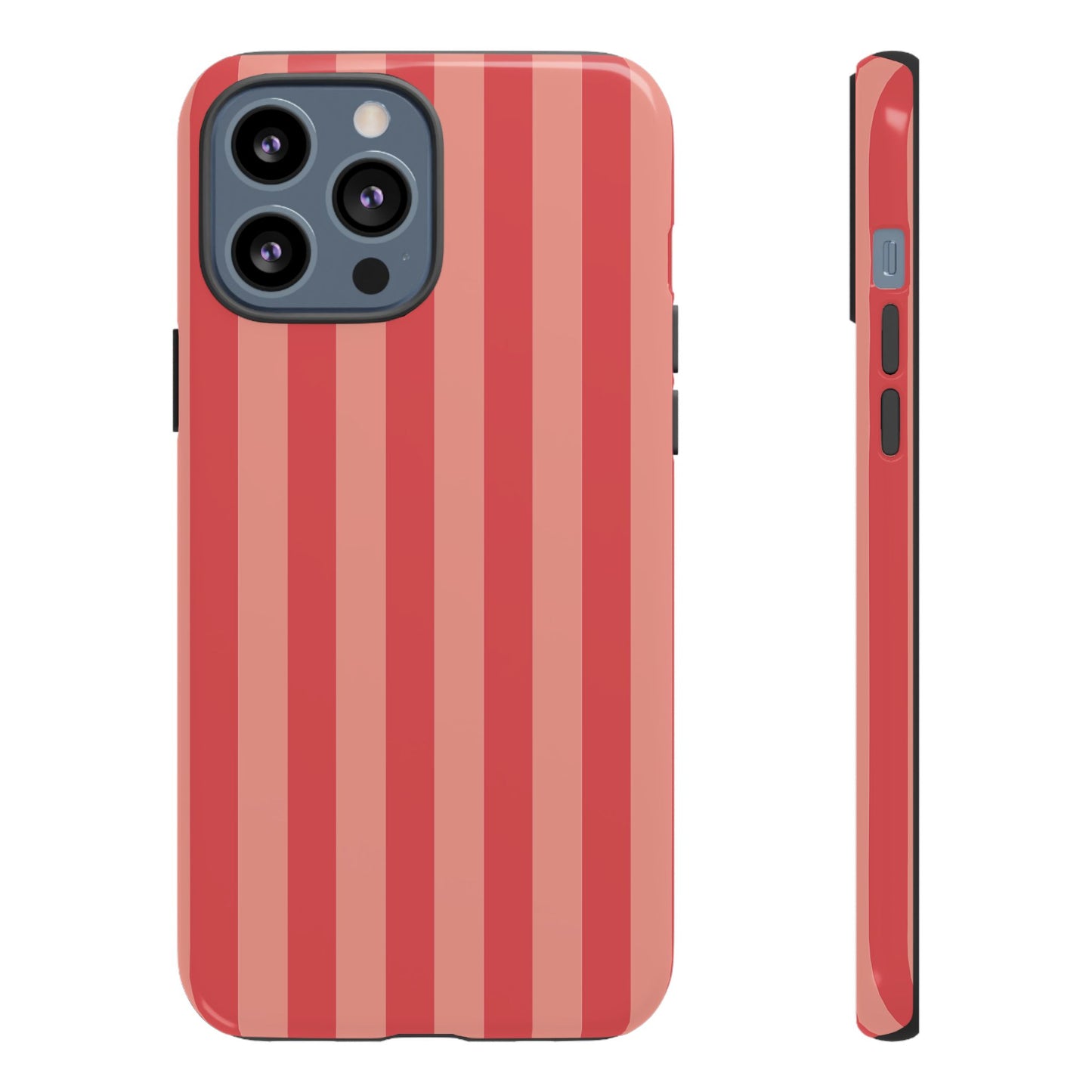iPhone 13 Pro Max / Glossy Phone Case - ’Light Pink Stripe Pattern’ Phone Case