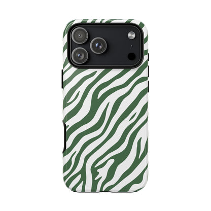 Stylish Sage Zebra Print Phone Case