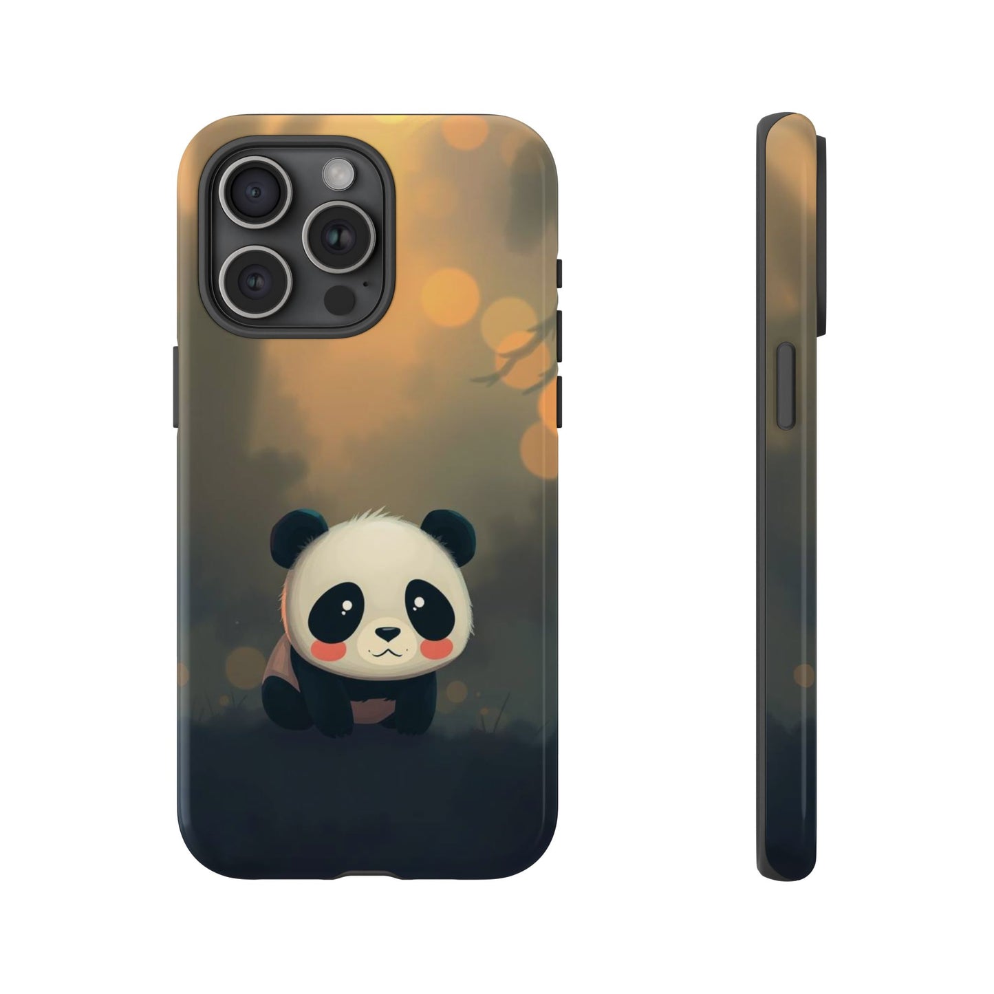 iPhone 15 Pro Max / Glossy Phone Case - Cute Gothic Panda Design Phone Case