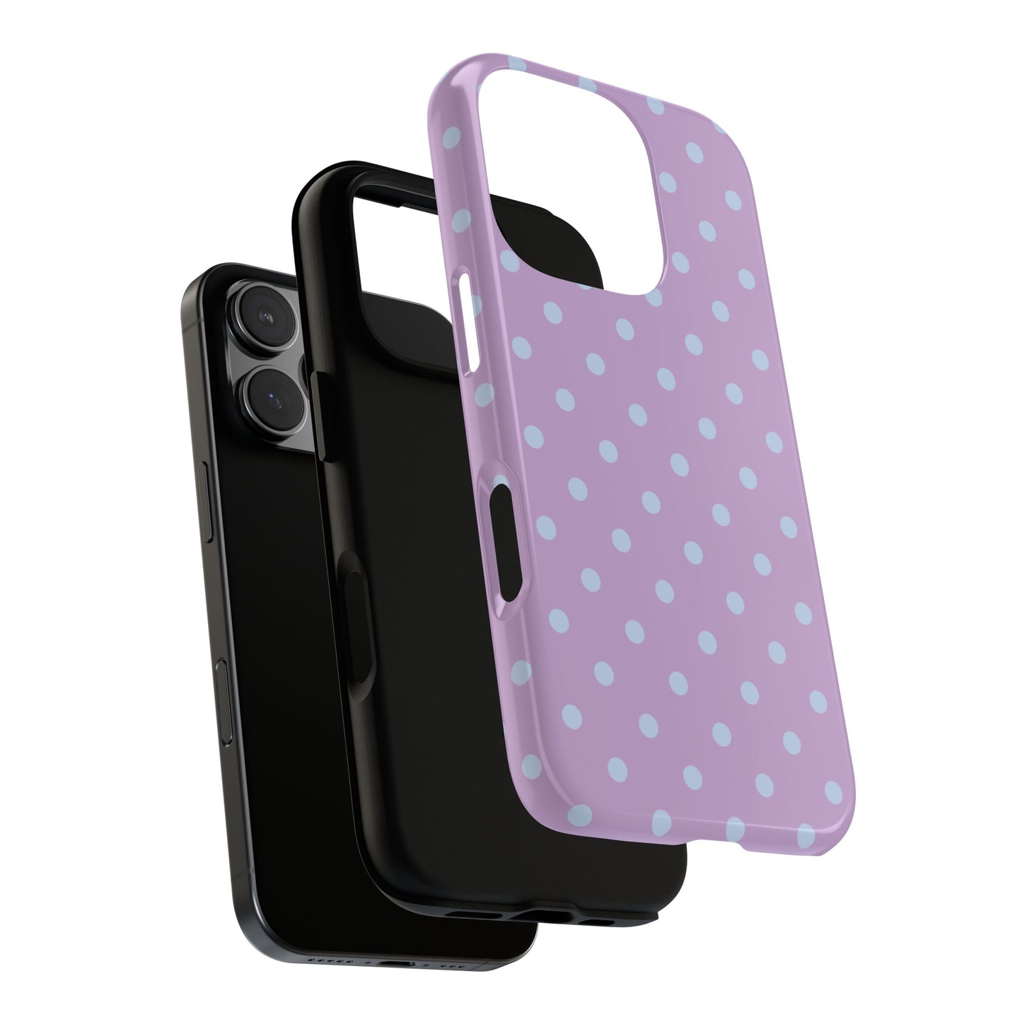 Trendy Lilac & Ice Blue Dot Pattern Phone Case