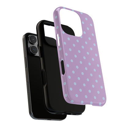 Trendy Lilac & Ice Blue Dot Pattern Phone Case