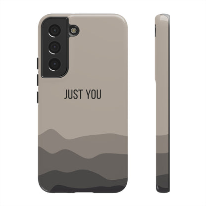 Samsung Galaxy S22 / Glossy Phone Case - Minimalist Beige Waves ’Just You’ Statement Phone Case