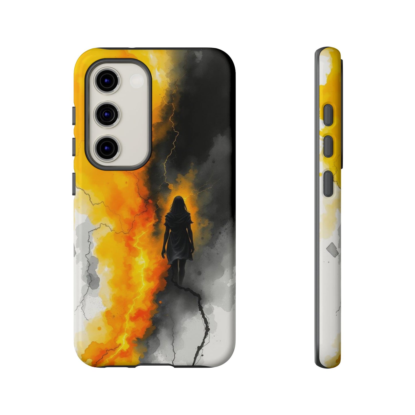 Samsung Galaxy S23 / Glossy Phone Case - Watercolour Gothic Silhouette of a Woman Phone Case