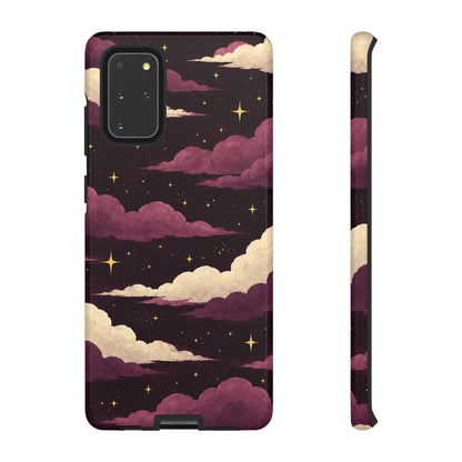 Illustrated Plum Clouds & Stars Phone Case