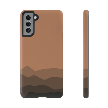 Brown Abstract Waves Protective Phone Case - Brown Phone Case - Samsung Galaxy S21 Plus / Glossy