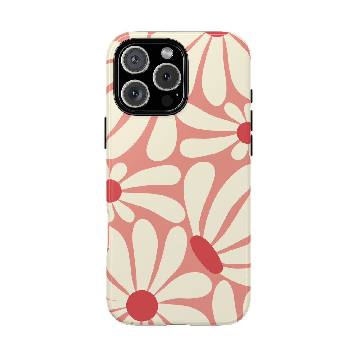 Cute Retro Pink Daisy Pattern Phone Case - Pink Phone Case - iPhone 16 Pro Max / Glossy
